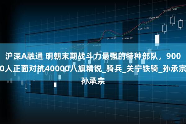 沪深A融通 明朝末期战斗力最强的特种部队，9000人正面对抗40000八旗精锐_骑兵_关宁铁骑_孙承宗